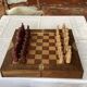 Wooden chess set from the 1960s, dimensions: length - 47.5 cm -