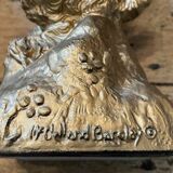 2 Seated satyr sculptures in cast bronze