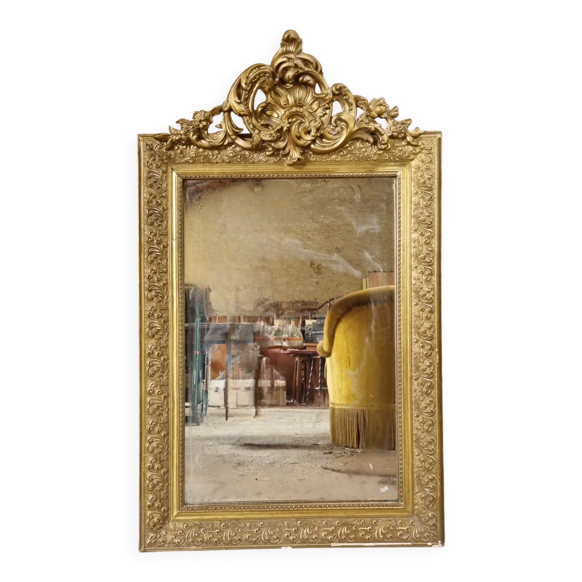 Miroir trumeau doré