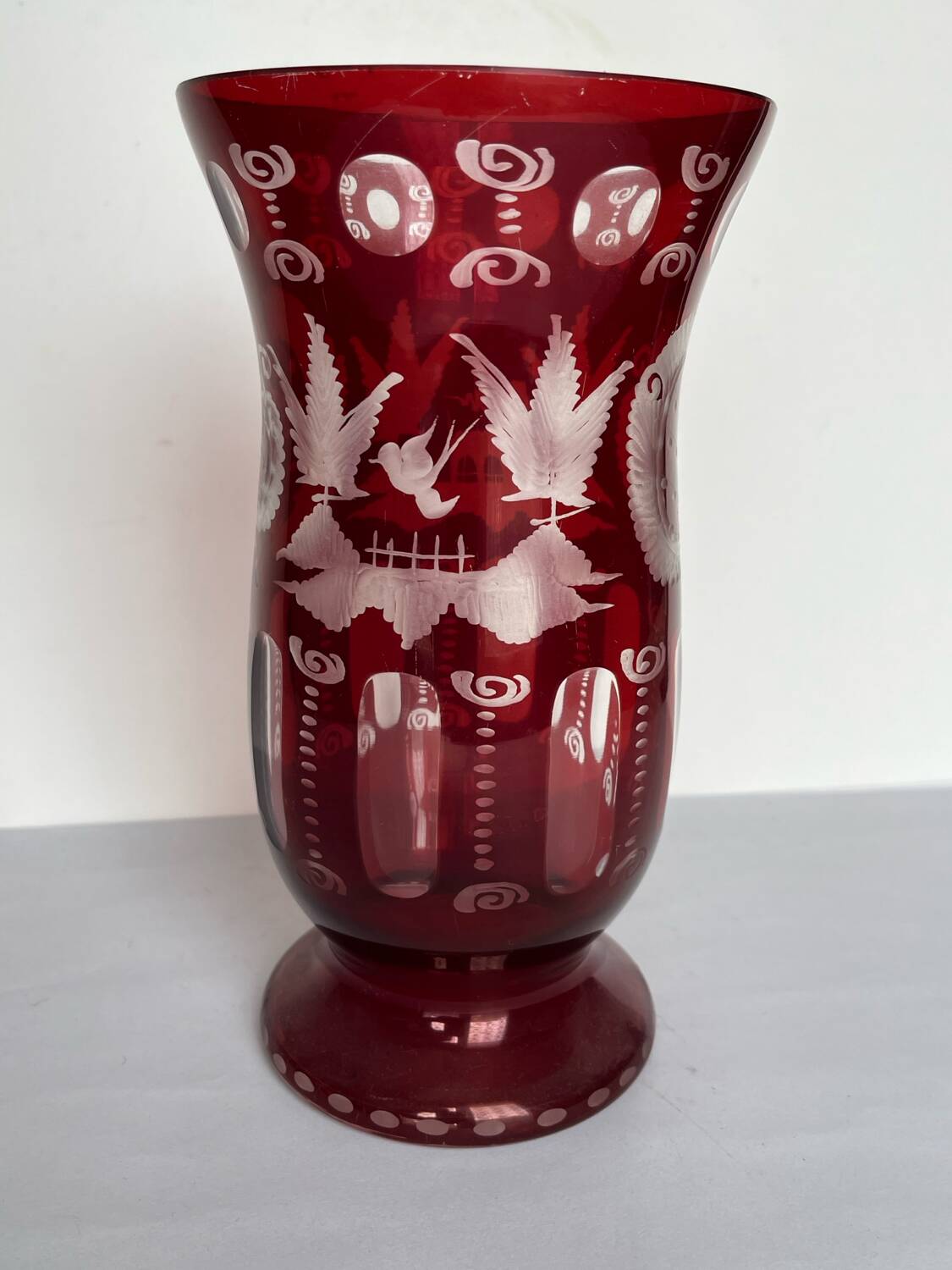 Vintage cut glass vase