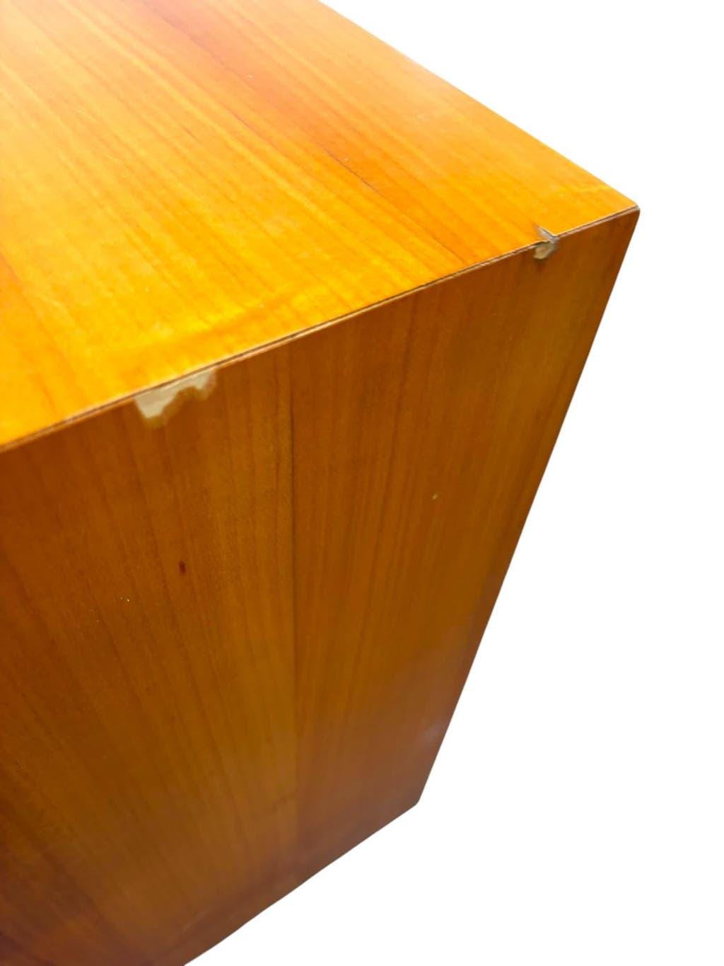 Vintage wooden storage cabinet with chrome legs