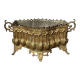 Antique Planter Cache Pot Golden Brass Renaissance Baroque Rococo Style XI