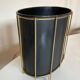 Modernist paper basket 1960 in black sheet metal and golden brass