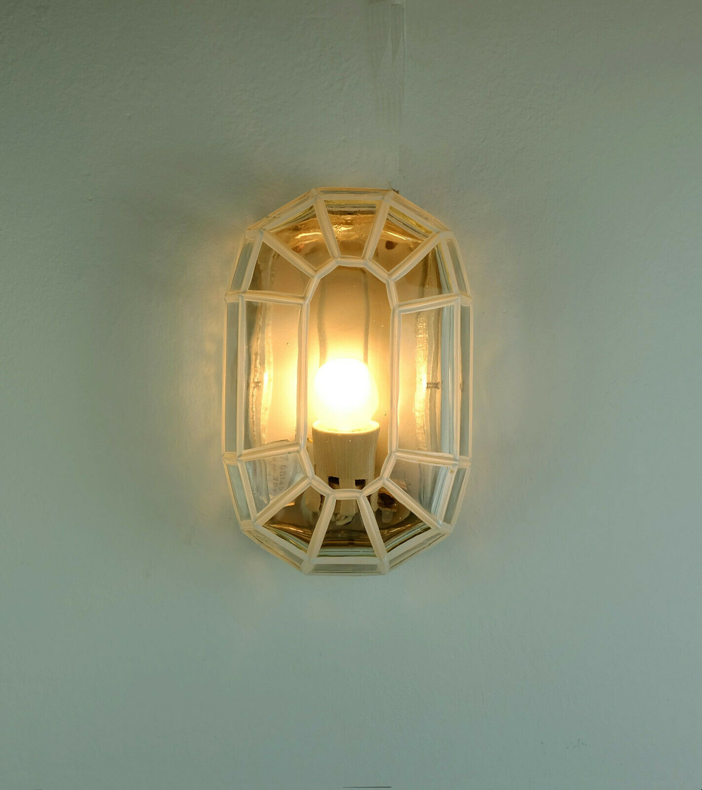 mid century SCONCE clear glass geometric design heinrich popp leuchten