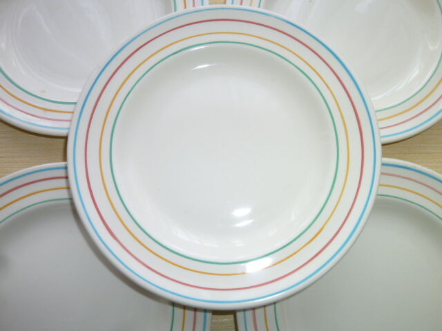 Set of 5 half-hollow plates made of Gien earthenware