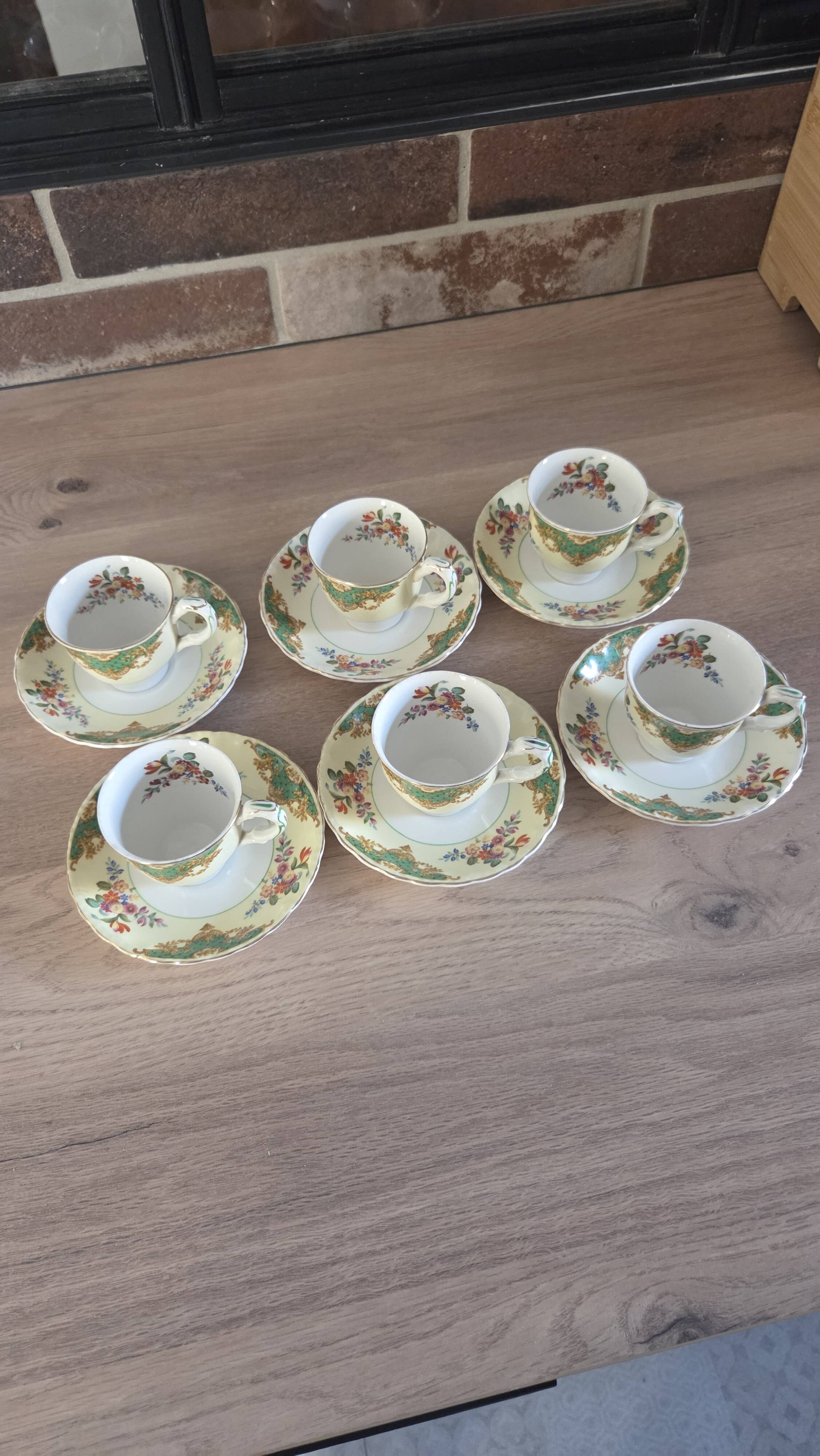 6 cups and 6 saucers w. h. grindley & co.