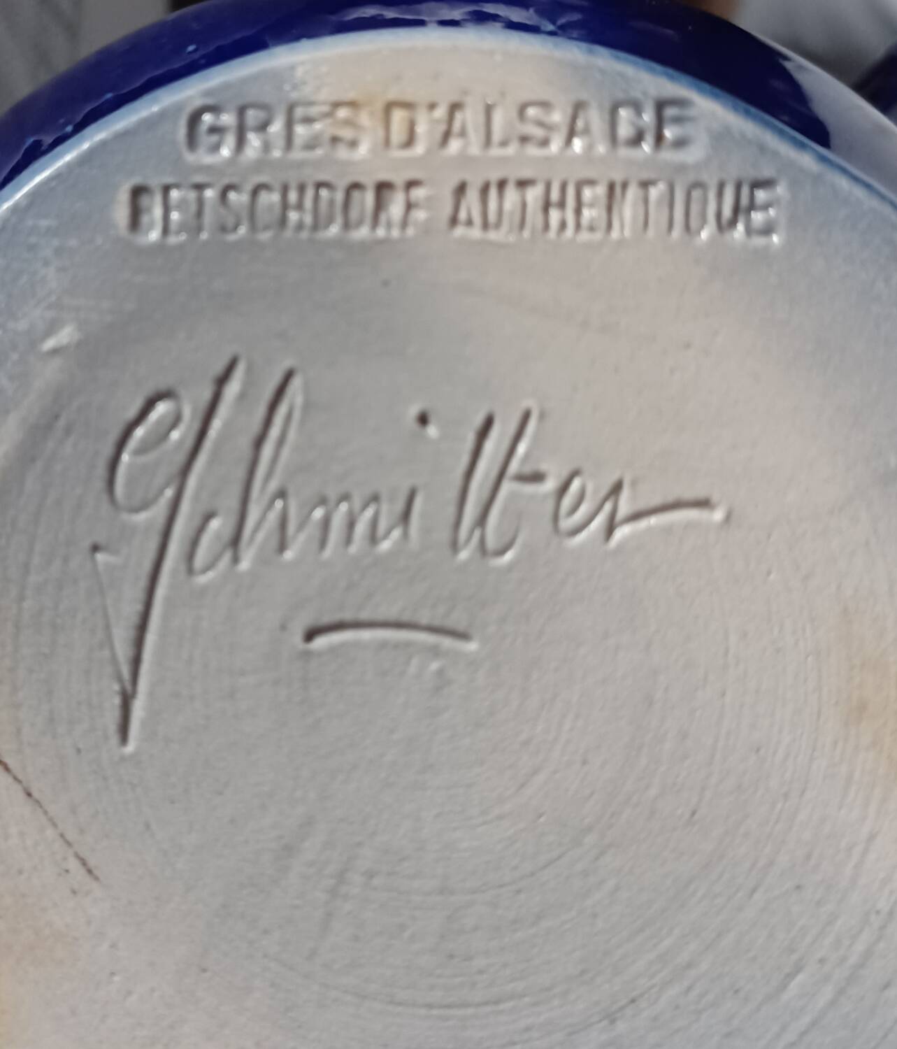 Vase en grès d'Alsace signé - Label Emmaüs