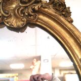 Miroir ovale en bois doré 98x63 cm