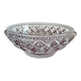 Large crystal bowl with 2 handles, diameter 23 cm, height 9.6 cm