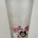 Pair of Frosted Glass Cornet Vases after Montjoye by Legras Art Nouveau period circa 1900