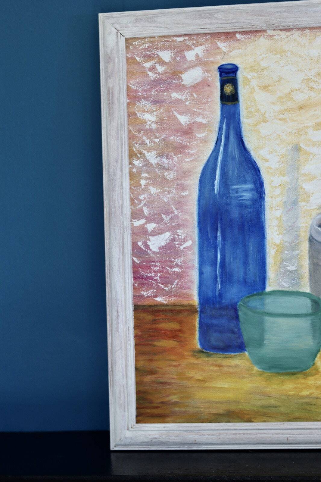 Swedish Mid-Century Oil on Canvas " Still life" Vintage and Framed