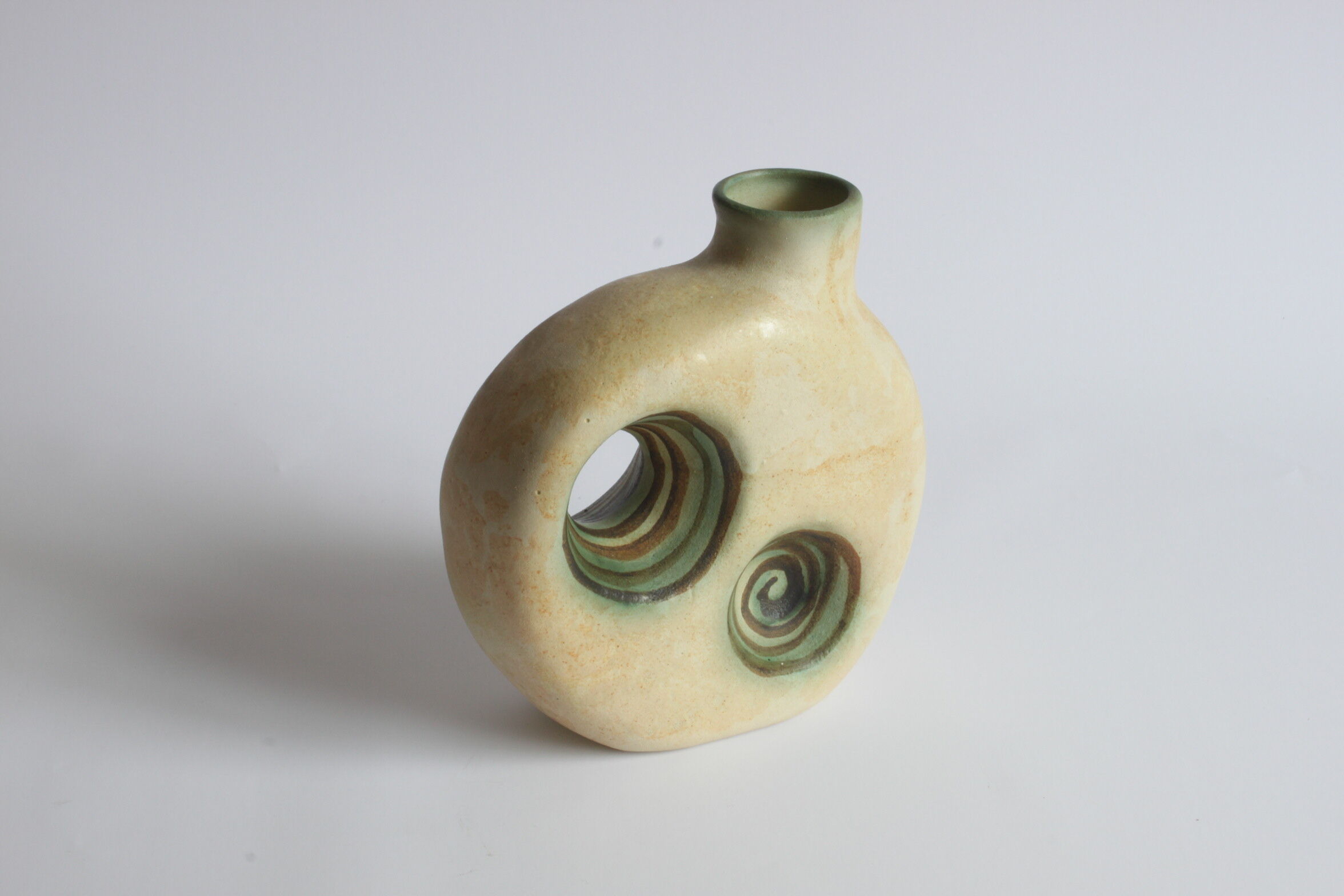 Space Age Ceramic Vase with Openings by Nikos Dazelidis, Athens, 1960s