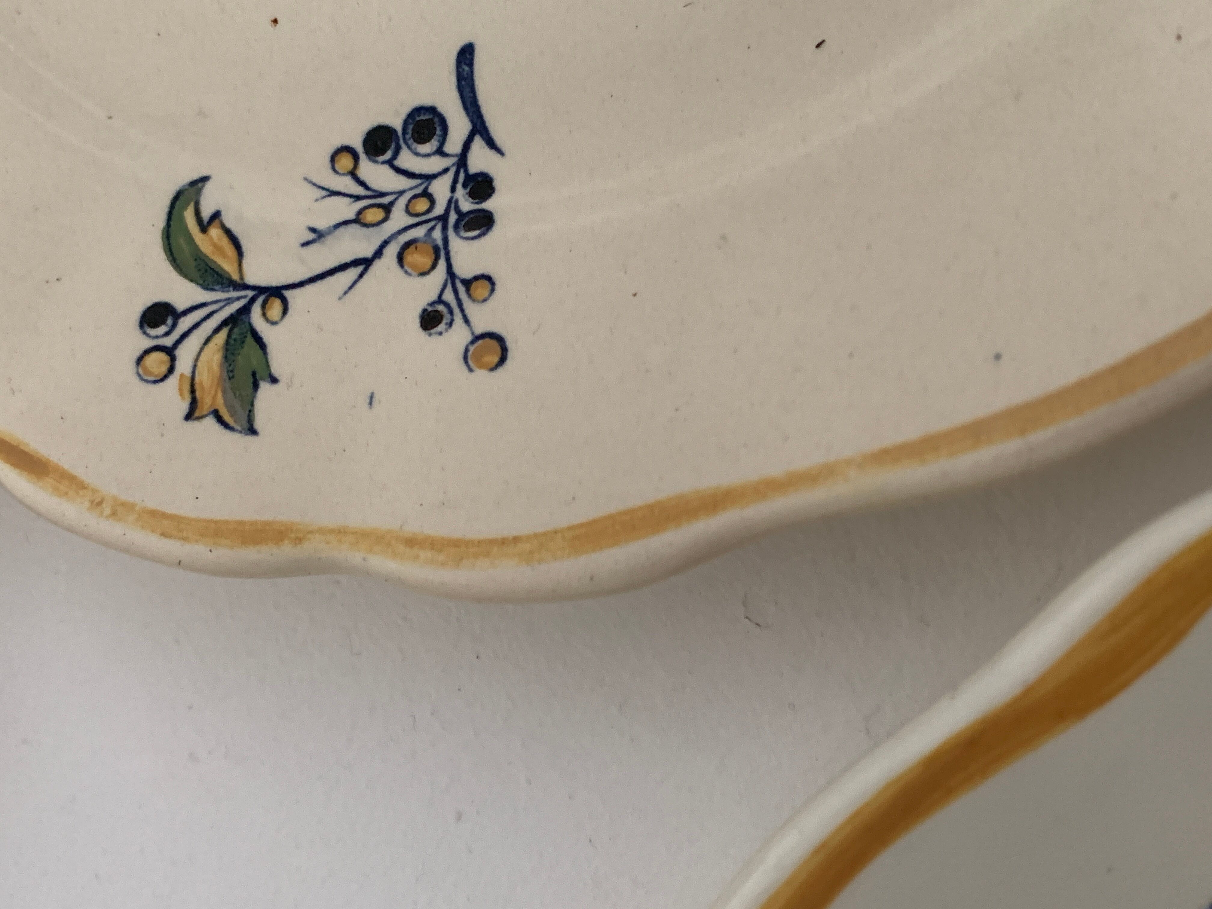 12 art nouveau flat plates from Boch La Louvière, peacock model