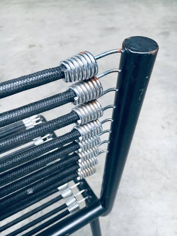 Postmodern sandows chairs attributed to rene herbst for ecart international, 1980s, set of 6