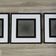 Triptyque Vintage Art Optique - Style Vasarely - Cadres 40x40cm