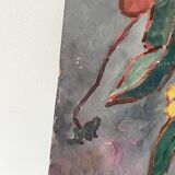 Oil portrait on cardboard of a man 50s