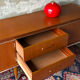 Scandinavian low sideboard in teak, 1960.