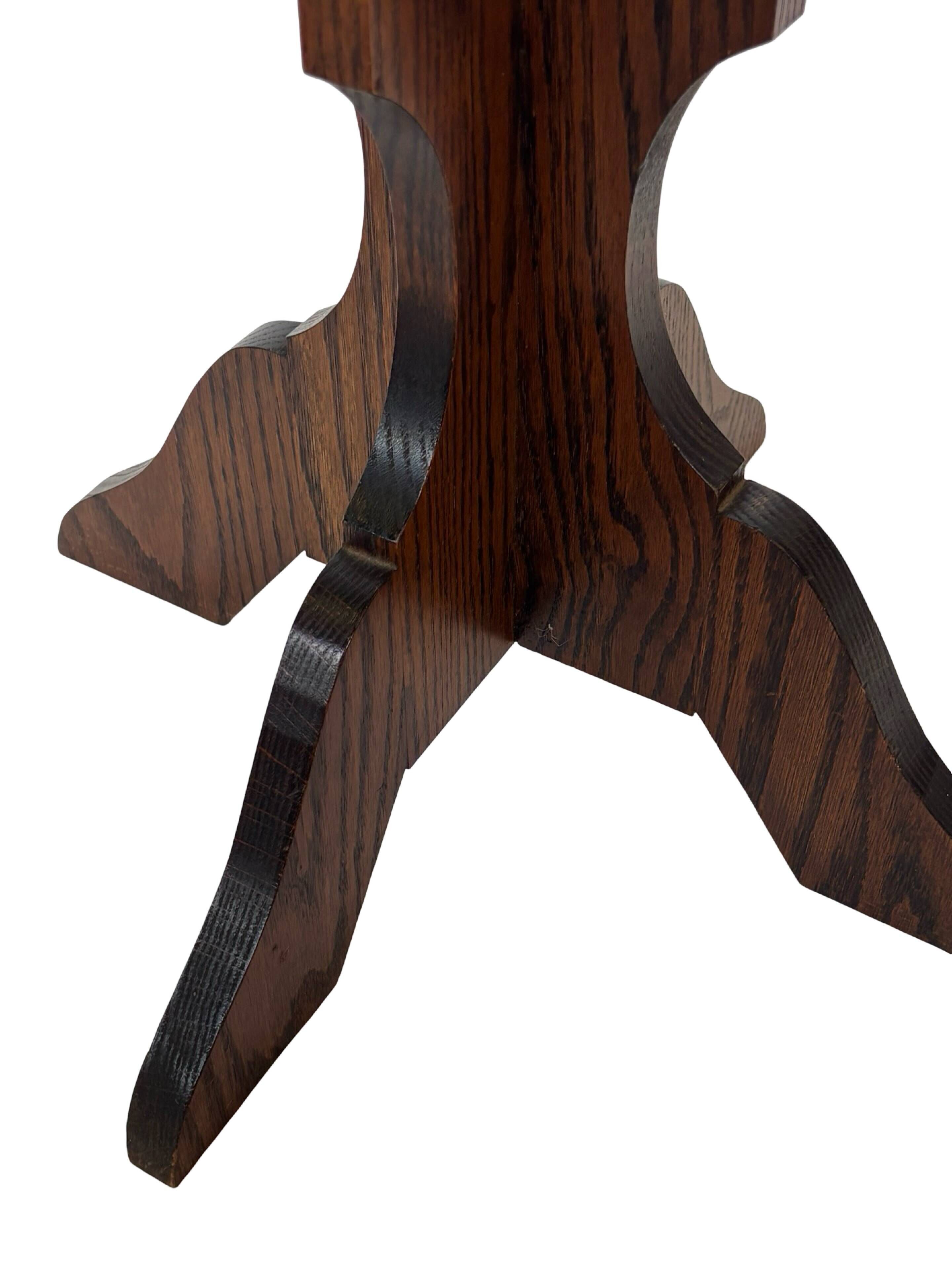 Vintage Plant Stand Side Table Oak Design minimalist