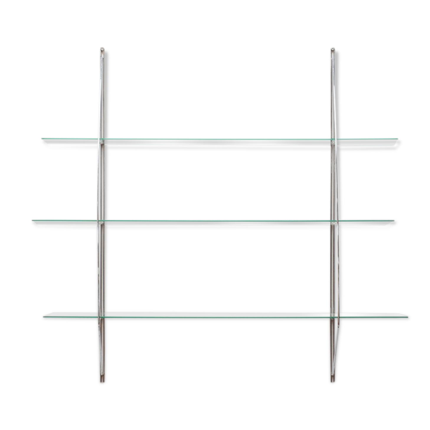 Wall rack 'sail' in chrome and glass