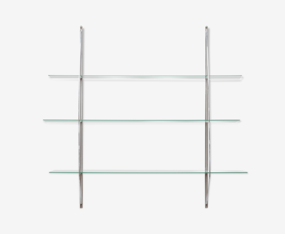 Support mural 'voile' en chrome et verre