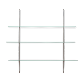 Wall rack 'sail' in chrome and glass