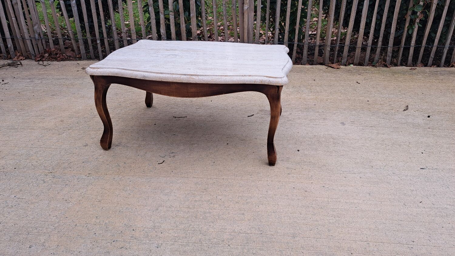 Wood and marble coffee table
