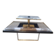 Transformable coffee table in marble and brass – fedam – italian design