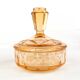 Art deco bonbonniere, orange glass, Poland, 1930s