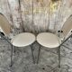 SOUDEXVINYL Chair Pair Chrome Metal + White Skai 70s Vintage #