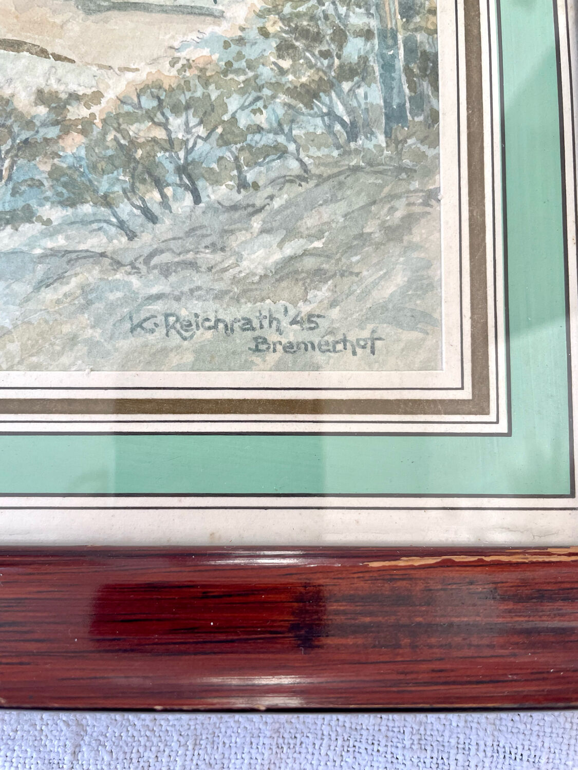 Watercolor frame K.Reichrath'45 Bremerhof
