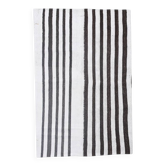 Tapis Rayé Noir et Blanc, Tissé à la Main, Style Moderne et Minimaliste, 131x203