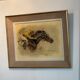 Old painting, horse scene, signed F Castellan, early 20th century