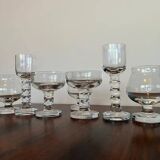 Unique luxurious set of 7 design glasses by Moser for Hotel Prag, 1970s
