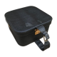 Black leather hat box