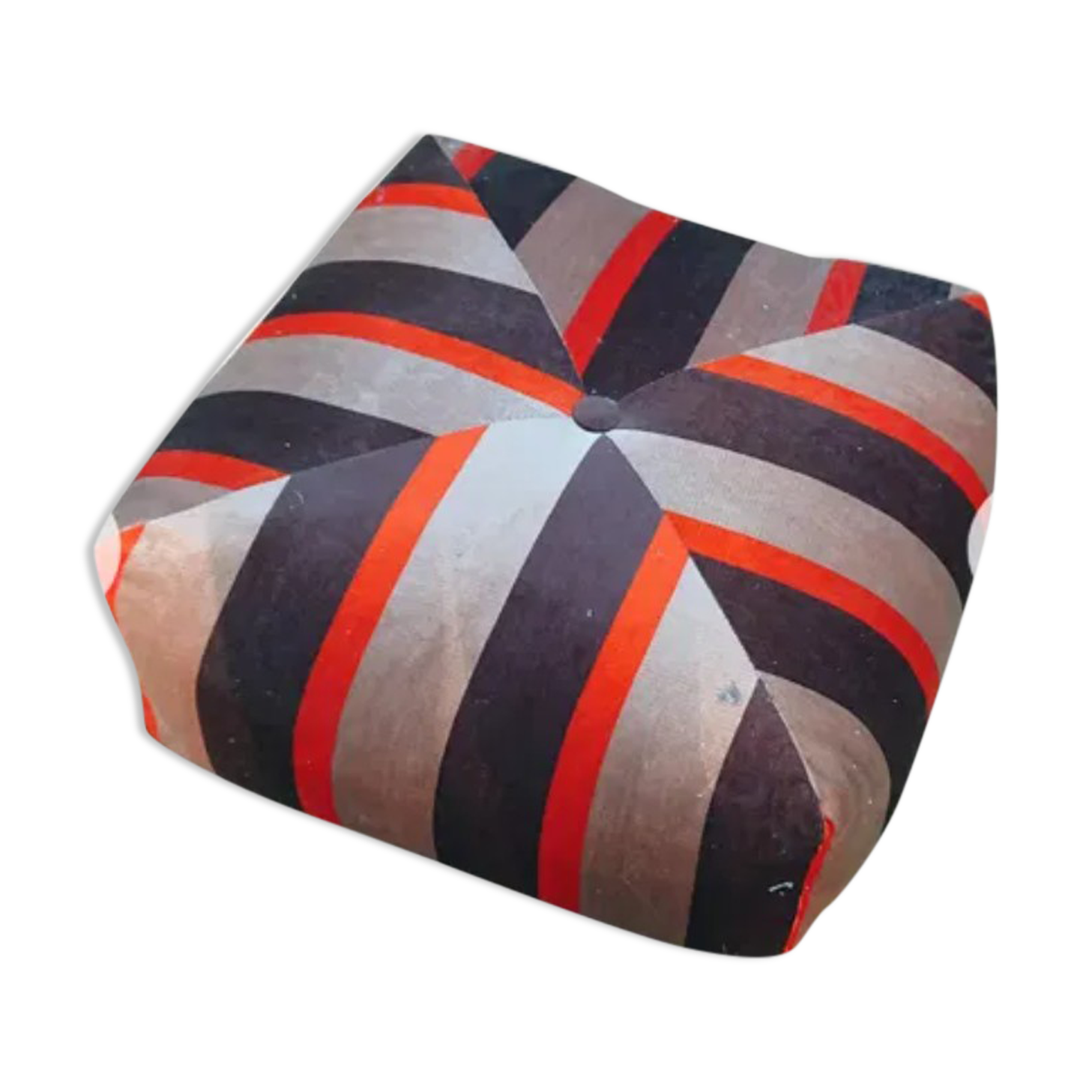 Pouf velour year 70s vintage very good condition