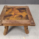 Vintage copper plated brutalist coffee table, 1970s