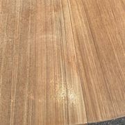 Scandinavian round extendable dining table stripped in teak 115cm
