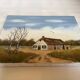 Petit tableau paysage de campagne huile sur toile