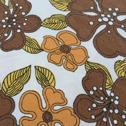 Vintage flat sheet (70s) in cotton (2 people), floral patterns