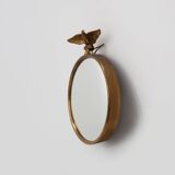 Empire style Small Gold Decorative convex Mirror with Eagle, France