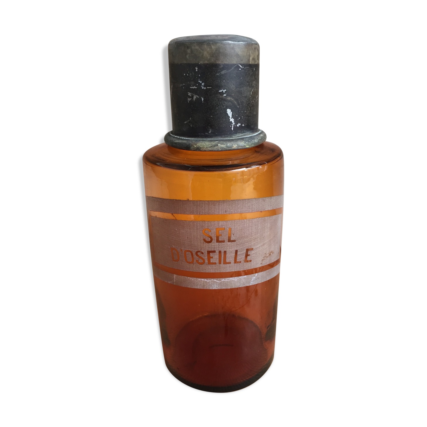 Old bottle at pharmacy "Salt of Sorrel"