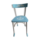 Ancienne chaise bistrot en bois relookée