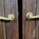 Pair of 18th century oak woodwork castle doors with putti