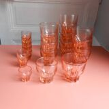 Set of pink glasses