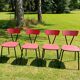 Table and its four chairs in Red formica