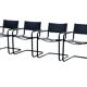 Set of 4 Bauhaus cantilever chairs in black imitation leather design