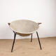 Danish armchair in Leather, Steel and Teak, Balloon model by Hans Olsen 1960.