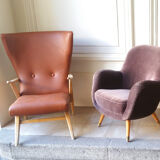 The years 50-60 in Velvet Brown EGG egg Chair