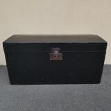 Old blackened wooden chest 19th