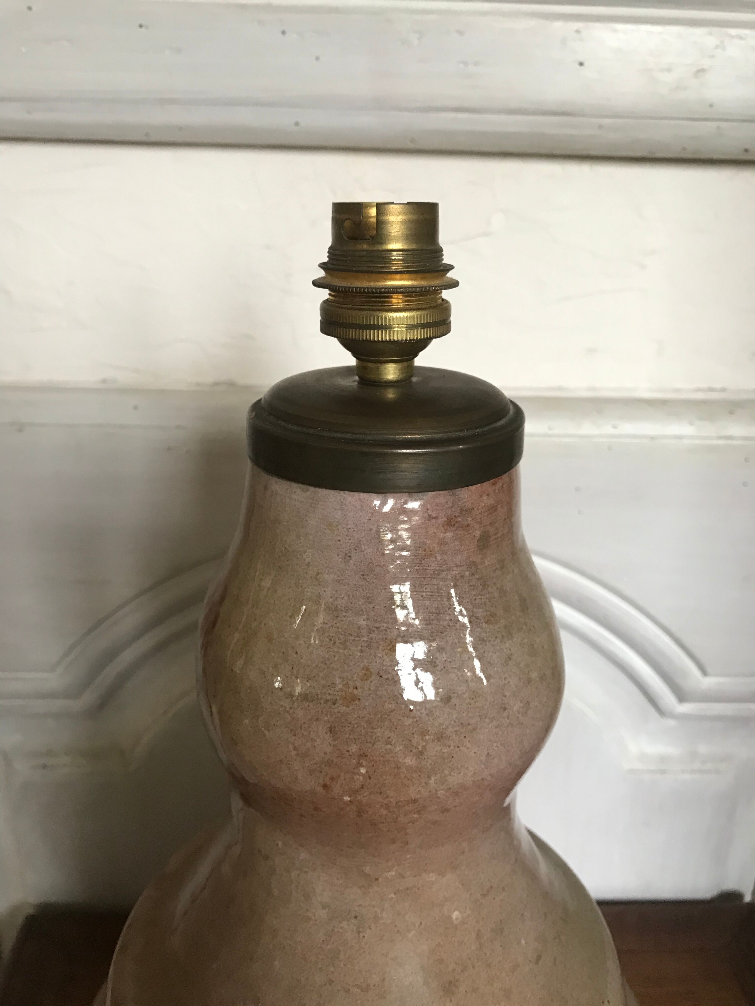 Vintage enamelled ceramic lamp base